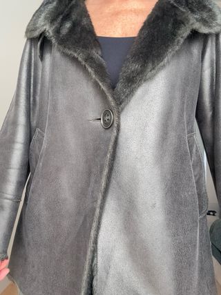 Abrigo Piel Gerard Darel Negro/Gris