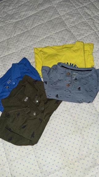 4 Camisetas Bebé Menino 3 Meses
