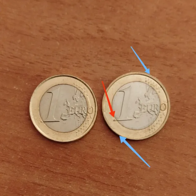Moneda 1€ con error