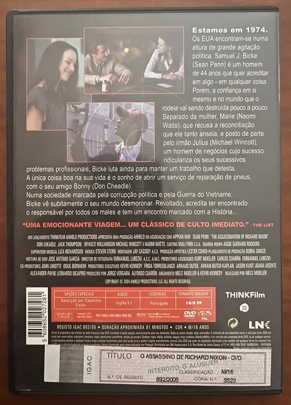 DVD "O Assassínio de Richard Nixon"
