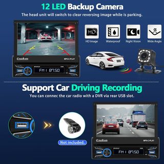 Radio Coche 1 DIN Carplay Android Auto Inalámbrica