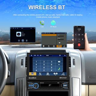 Radio Coche 1 DIN Carplay Android Auto Inalámbrica