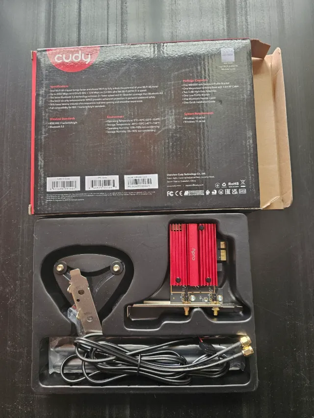 Cudy AX5400 WiFi 6E PCIe + Bluetooth 5.2