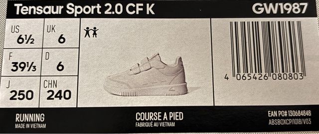 Deportivas Adidas Tensaur - Talla 39 1/3