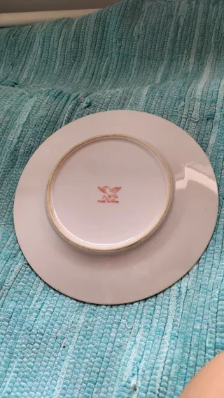 Pratos de porcelana com dragão dourado e vermelho