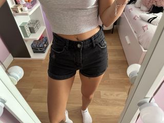 Pantalón corto vaquero Bershka negro