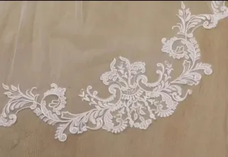 Velo de Novia Largo Encaje Blanco