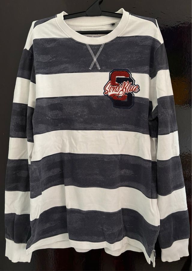 Sudadera rayas azul y blanco