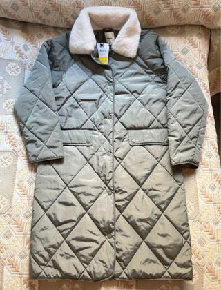 Anorak largo acolchado verde