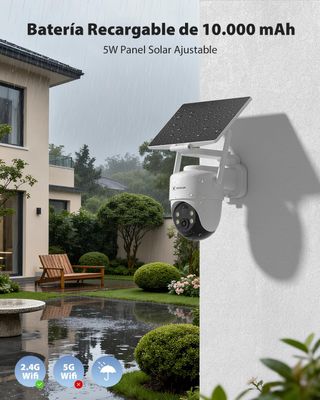 COCOCAM 4K 8MP WIFI CAMARA VIGILANCIA PANEL SOLAR