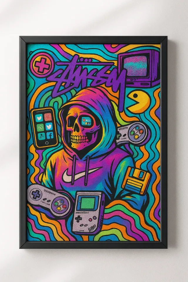 Stampa Stussy Nike Nintendo Incorniciata