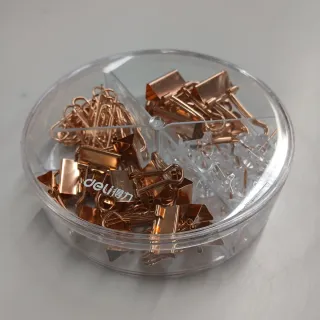 Conjunto de Clips e Pins Dourados Deli