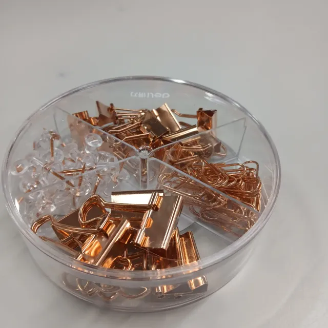 Conjunto de Clips e Pins Dourados Deli