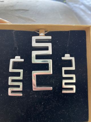 Conjunto Lotus Colgante y Pendientes Plata