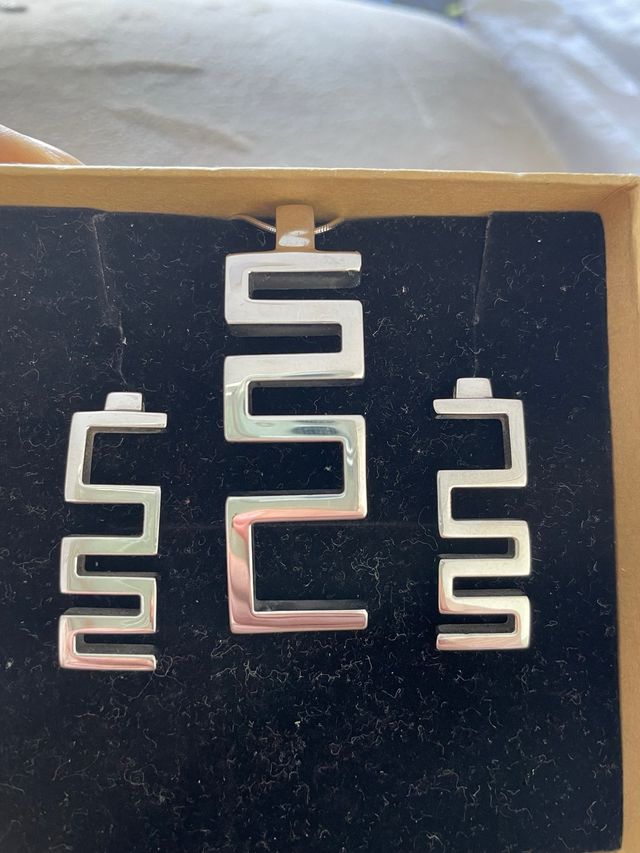 Conjunto Lotus Colgante y Pendientes Plata