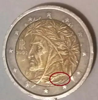 Moneda 2 Euros Italia 2002 Dante Alighieri