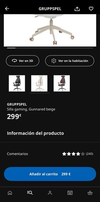 Silla de escritorio Ikea Beige/Marrón