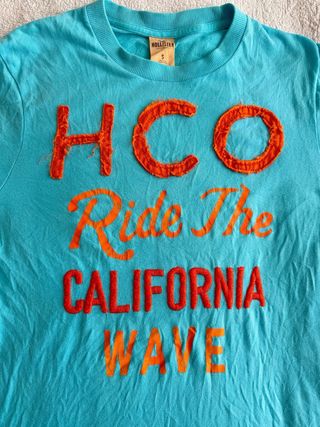 Camiseta Hollister California S Azul Naranja