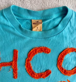 Camiseta Hollister California S Azul Naranja