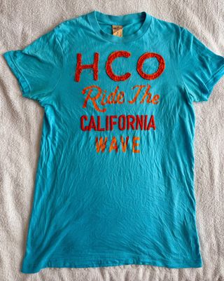 Camiseta Hollister California S Azul Naranja