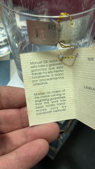 Juego de bar de cristal tallado