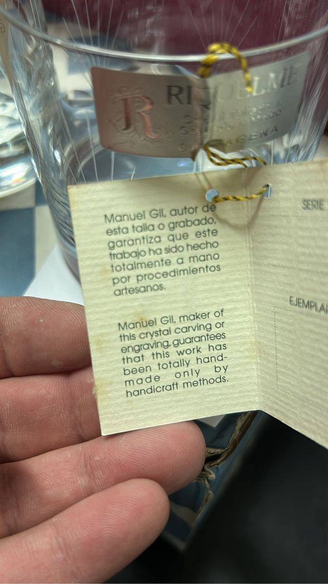 Juego de bar de cristal tallado