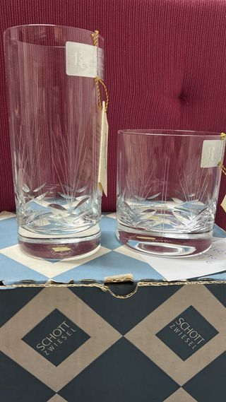 Juego de bar de cristal tallado