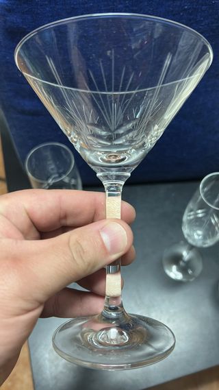 Juego de bar de cristal tallado