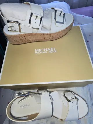 Sandalias Michael Kors Blancas Talla 38