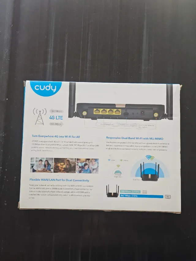 Router LT500D 4G LTE AC1200 Dual Con ranura SIM 