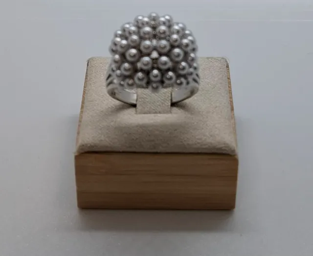 Anel Prateada Bolinhas