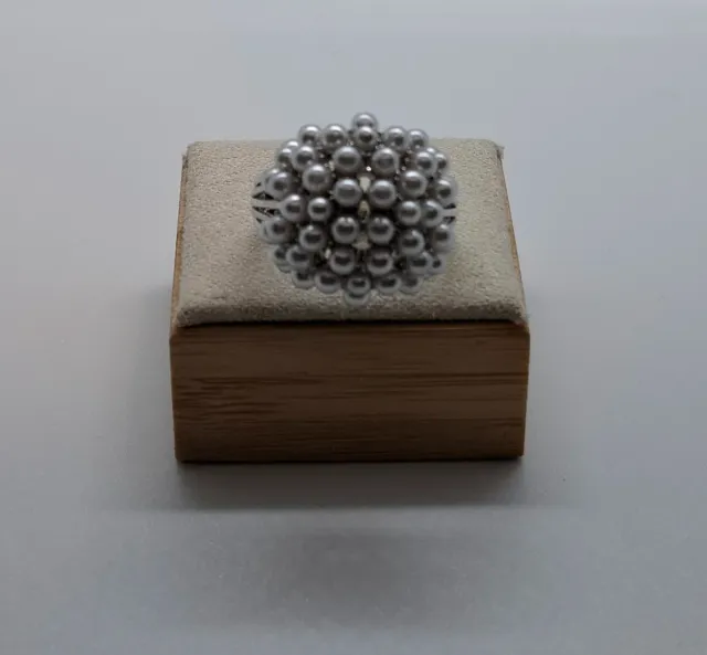 Anel Prateada Bolinhas