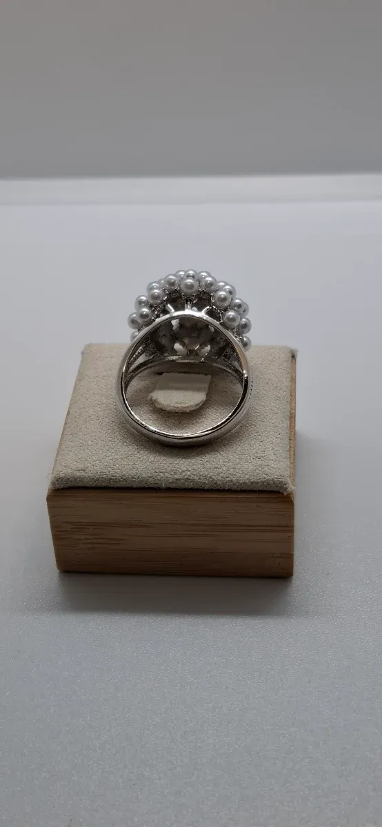 Anel Prateada Bolinhas