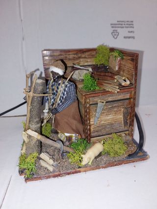 Presepe boscaiolo in movimento