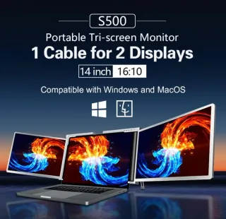 Monitor Portátil 3 Pantallas 14 1920x1200