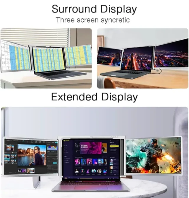 Monitor Portátil 3 Pantallas 14 1920x1200