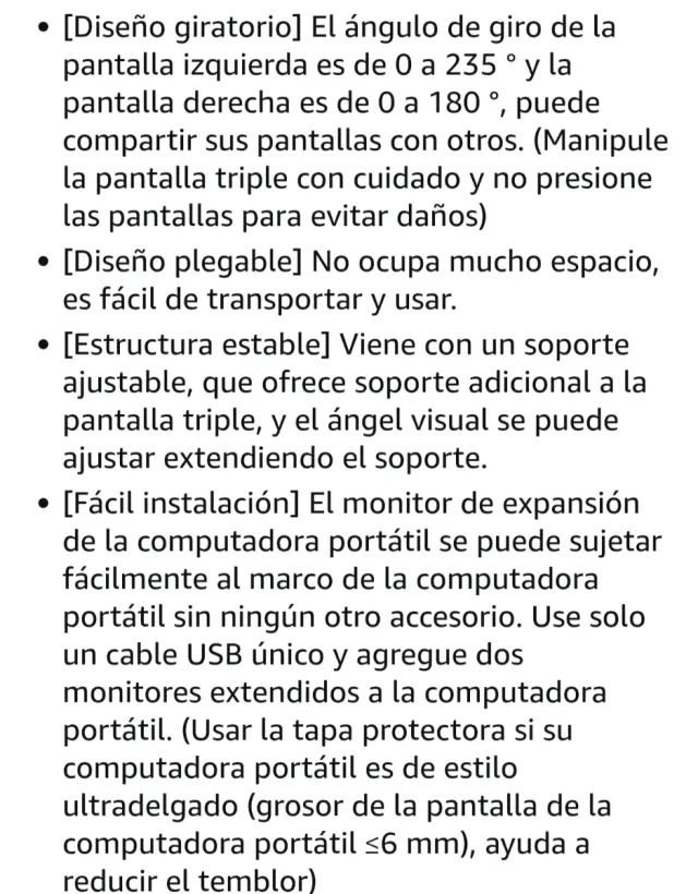 Monitor Portátil 3 Pantallas 14 1920x1200