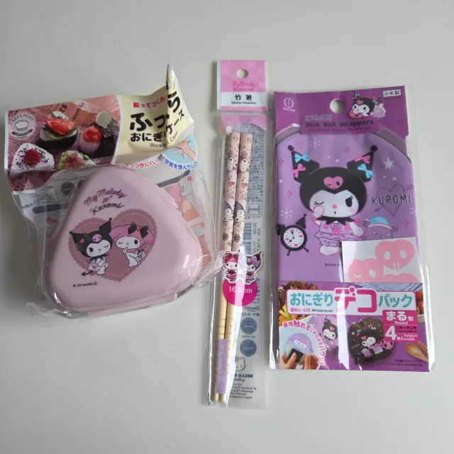 Kuromi Onigiri Case,Envolturas Arroz y palillos