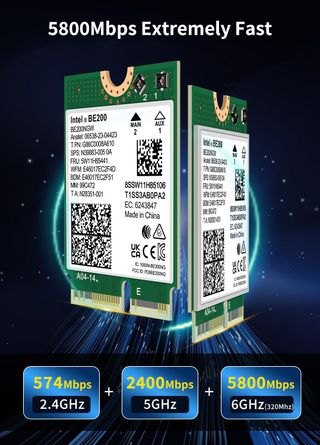 ✨ - Tarjeta Inalámbrica WiFi 7 Intel BE200 NGW, Bl