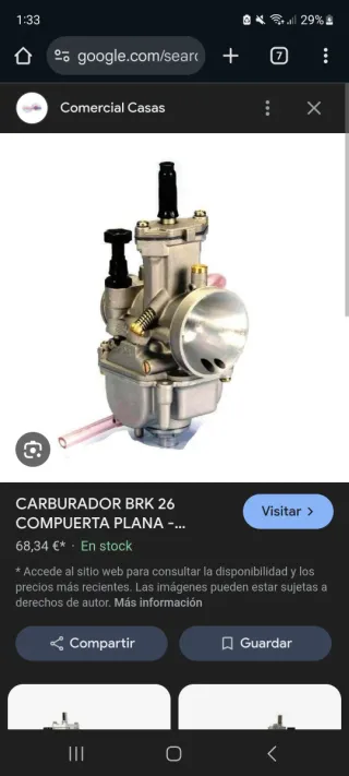 Carburador BRK 26 Comp. Plana