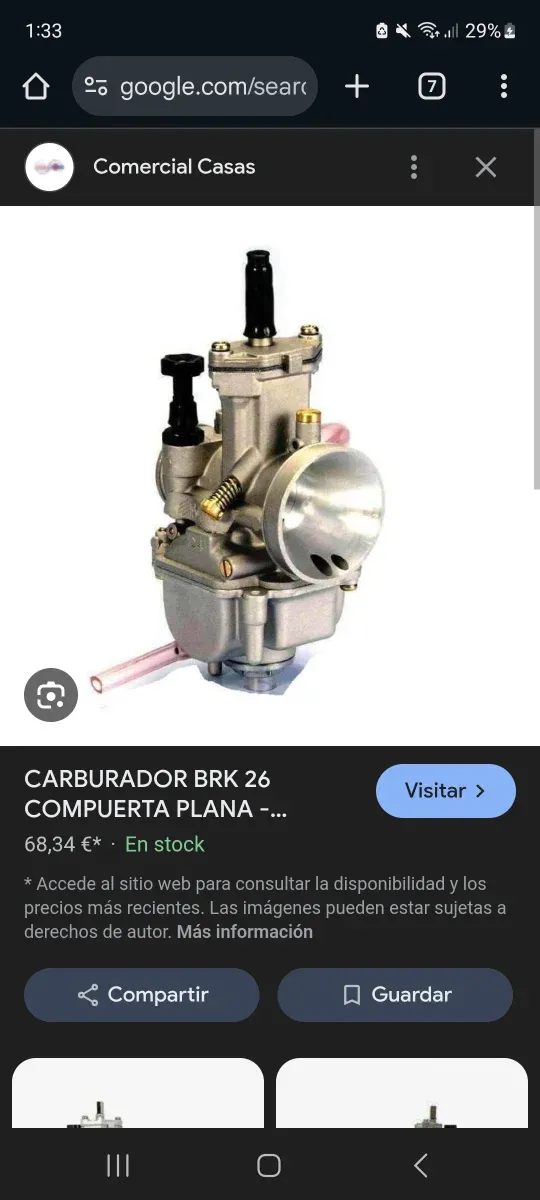 Carburador BRK 26 Comp. Plana