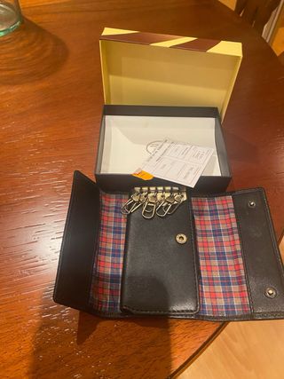 Cartera Llavero Piel Doble 12 Llaves