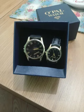 O'PAL WATCH Relojes Hombre y Mujer Oro Negro