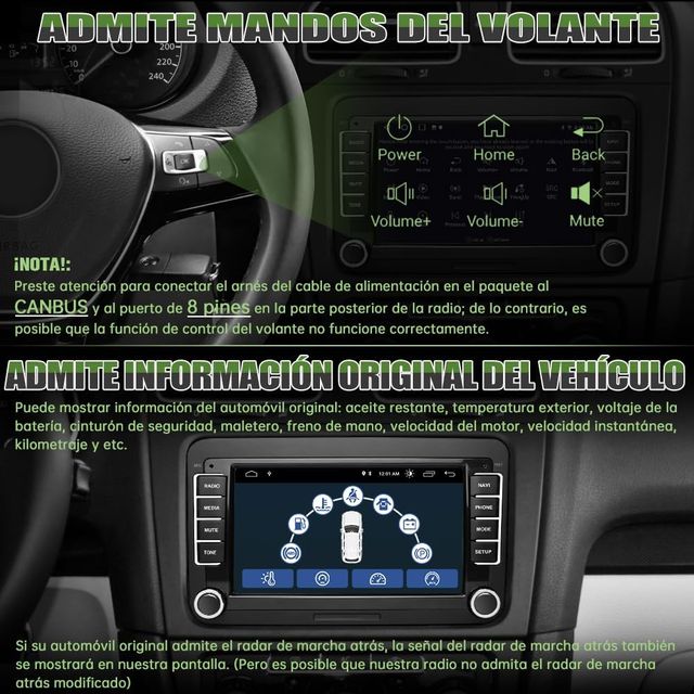 Radio VW CarPlay Android 13 2GB+64GB per Golf