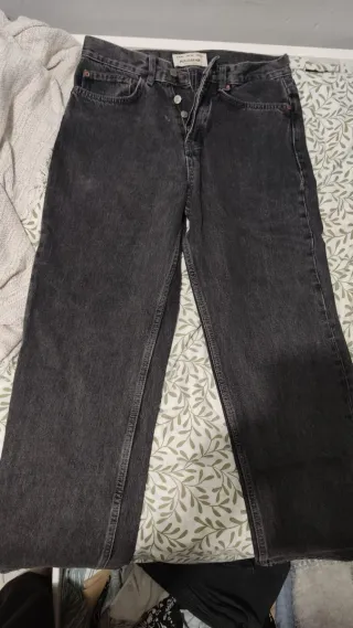 Pull&Bear Vaqueros Negros Talla 36