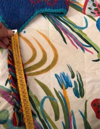 Berretto lana blu multicolore