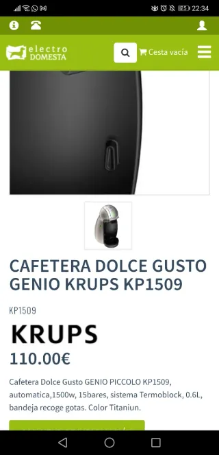 Cafetera Dolce gusto manual roja o automática