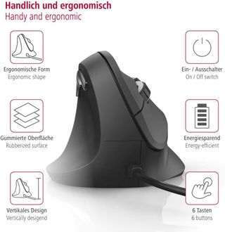 💰 - HAMA | Ratón Ergonómico para Zurdos EMC-500L (