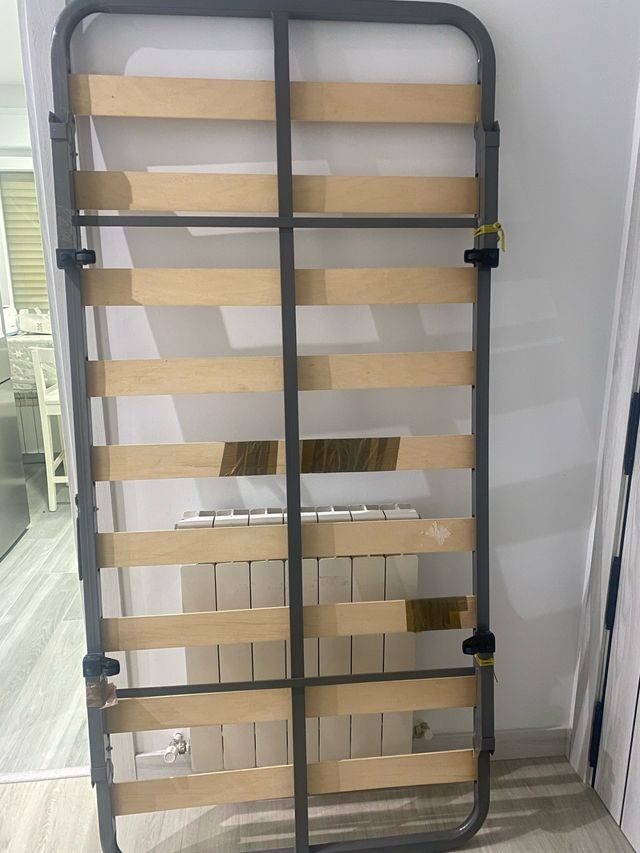 Somier plegable patas metálicas y lamas madera