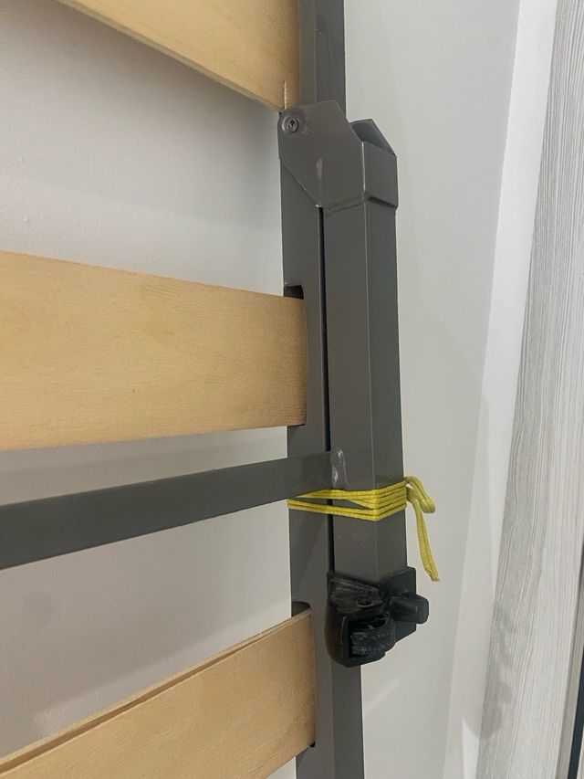 Somier plegable patas metálicas y lamas madera